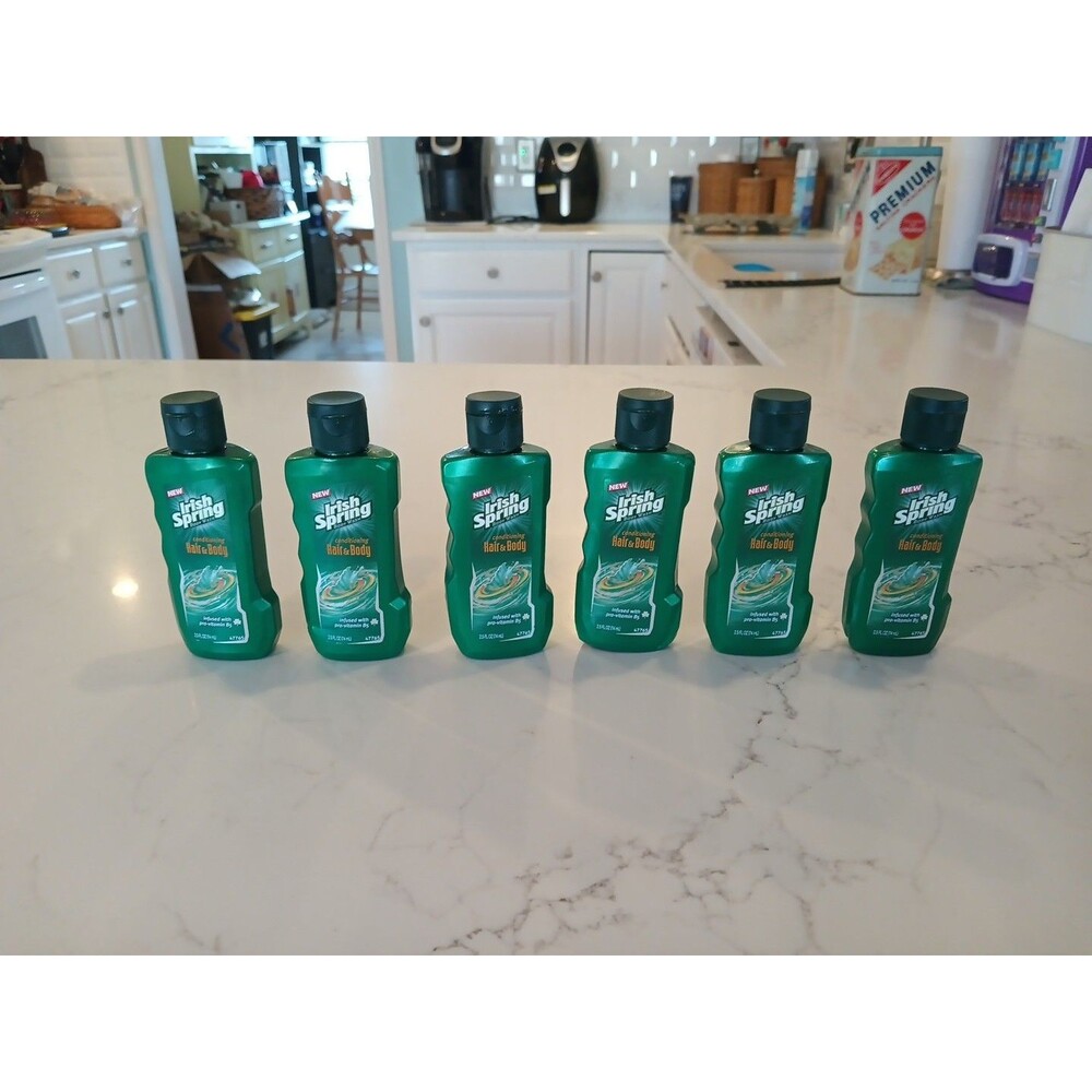 Irish Spring CONDITIONING HAIR & BODY WASH Set Of 6 2.5 Oz Travel Size, VHTF
